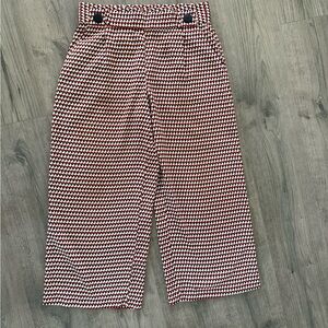 Zara TRF Geometric Chevron Print Pants in Red, Navy, Cream